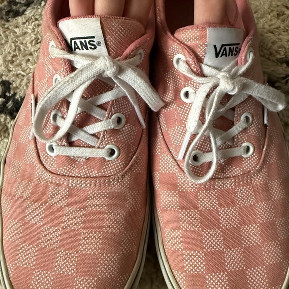 Vans Women's Pink and White Checkered Sneakers - Picture 7 of 9